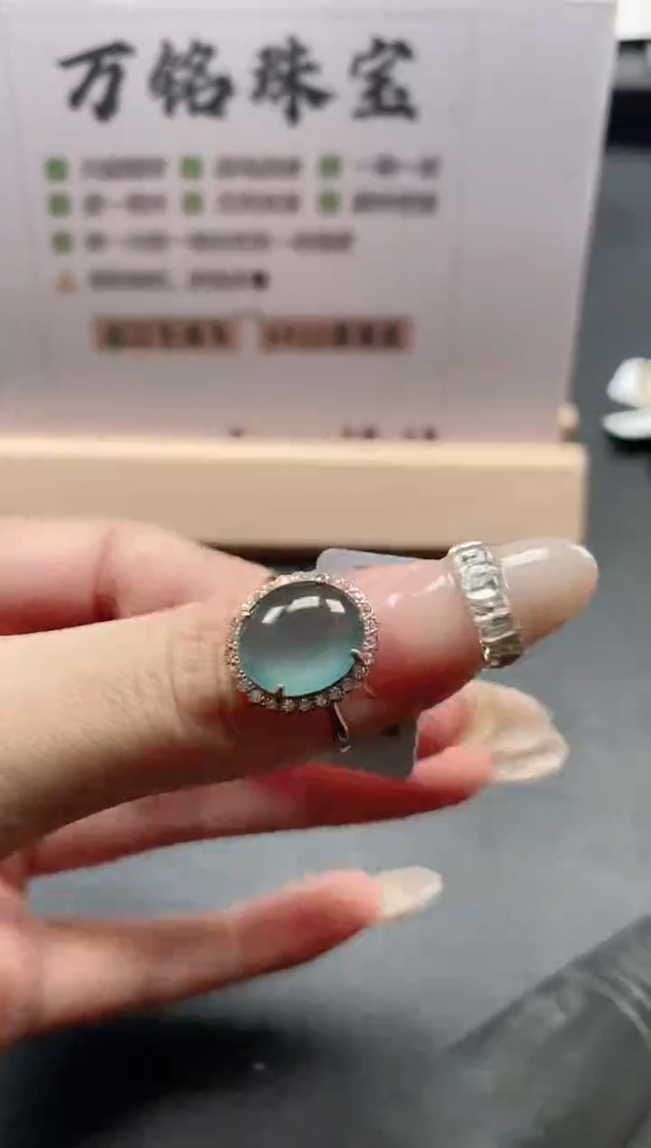 银S925镶嵌戒指翡翠51511