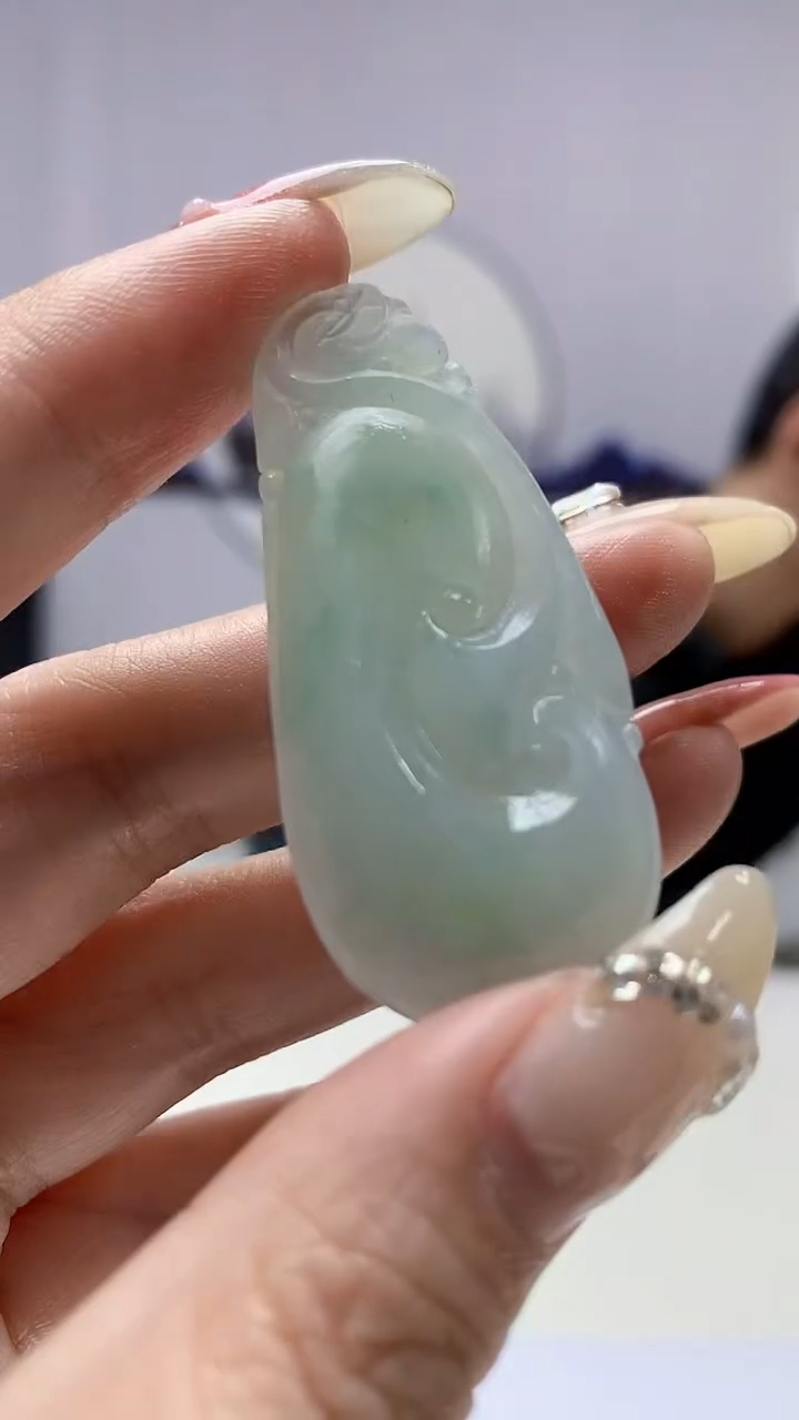 【闪购商品】定制翡翠未镶嵌3916DD-毛货挂件40