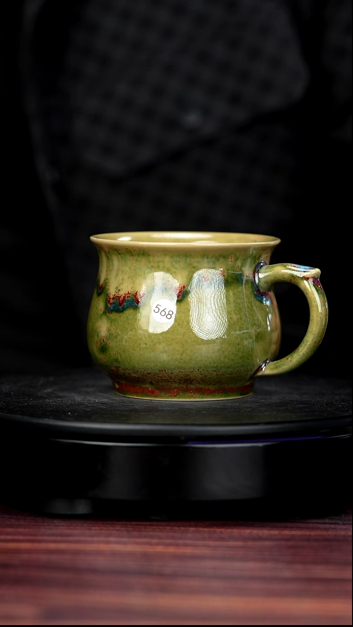 盖碗瓷568#李盼龙一级品原矿钧瓷玉兰马克杯