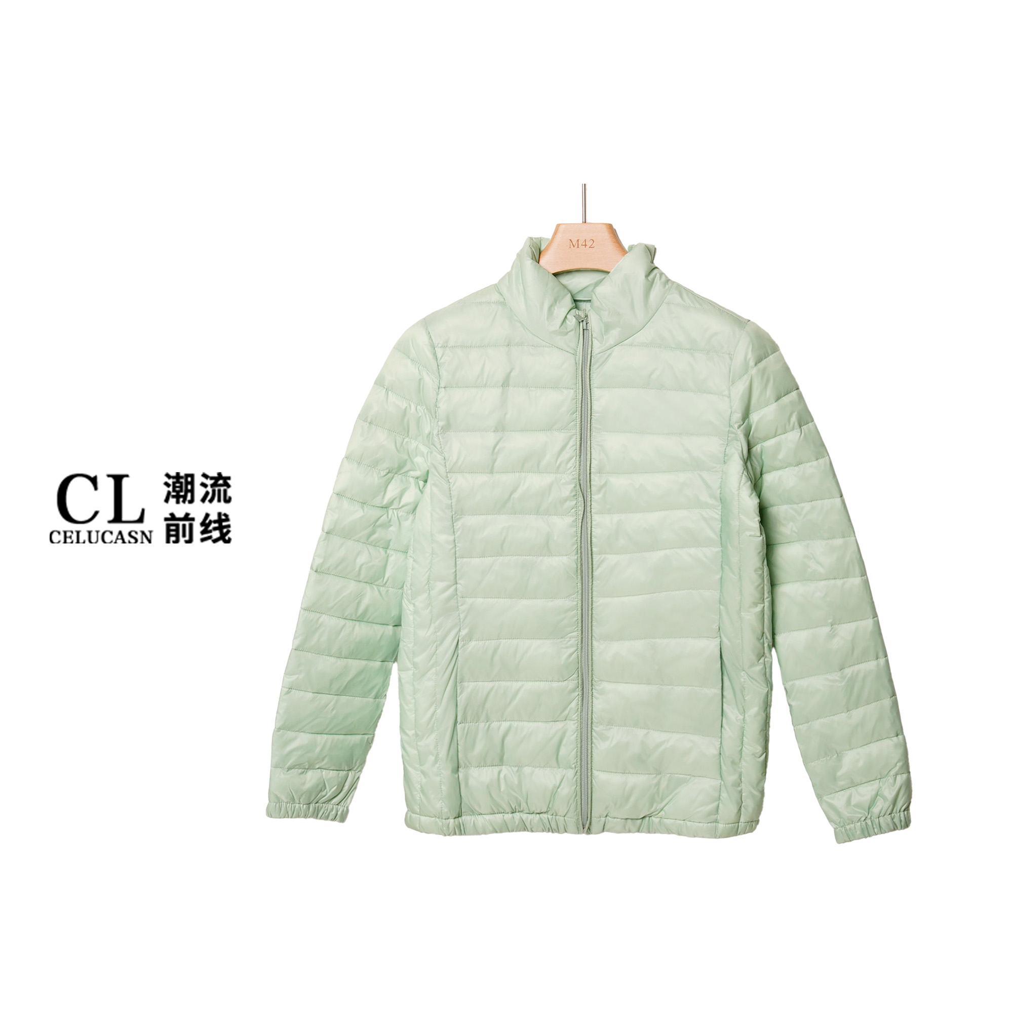 B3OBY0004#3秋冬新款女装青秋时尚修身百搭立领拉链纯色棉服上衣