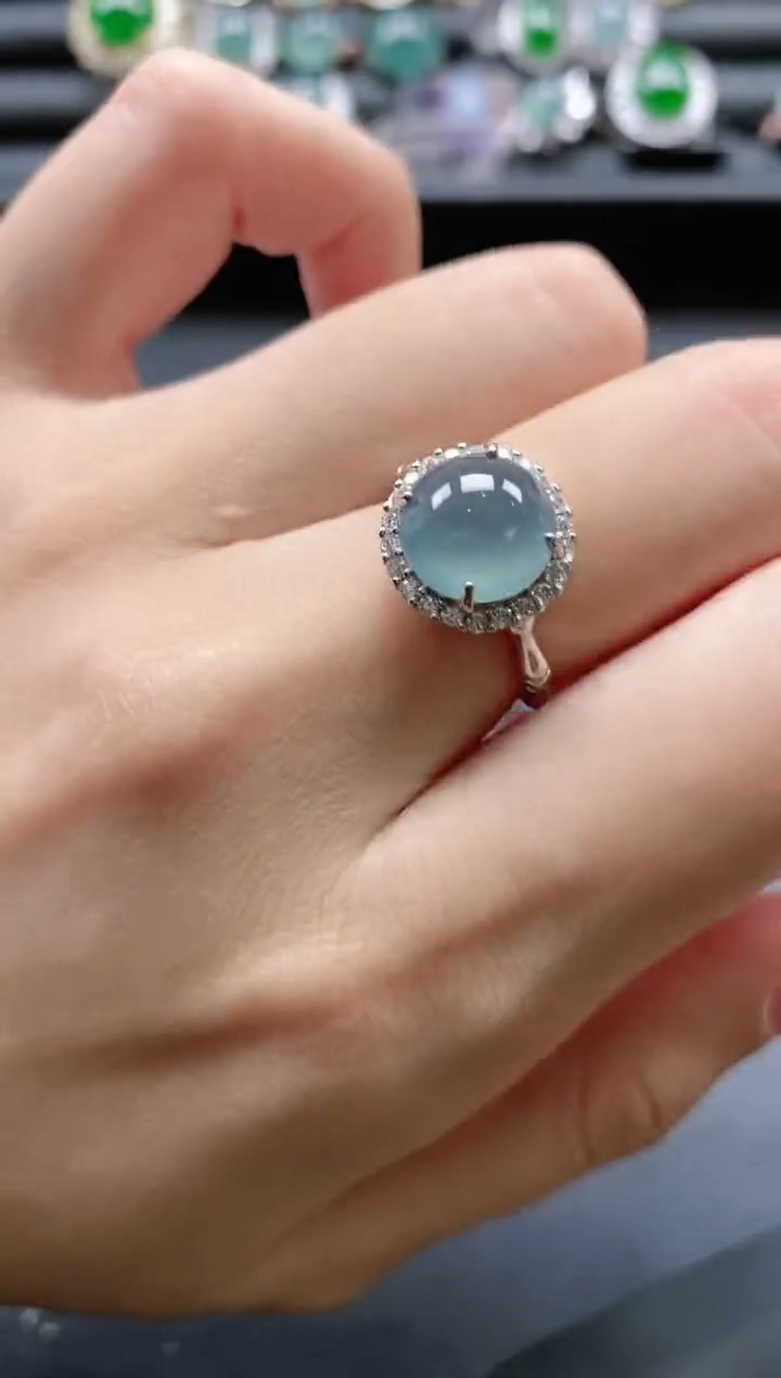 【闪购商品】翡翠戒指银S925镶嵌5151-10