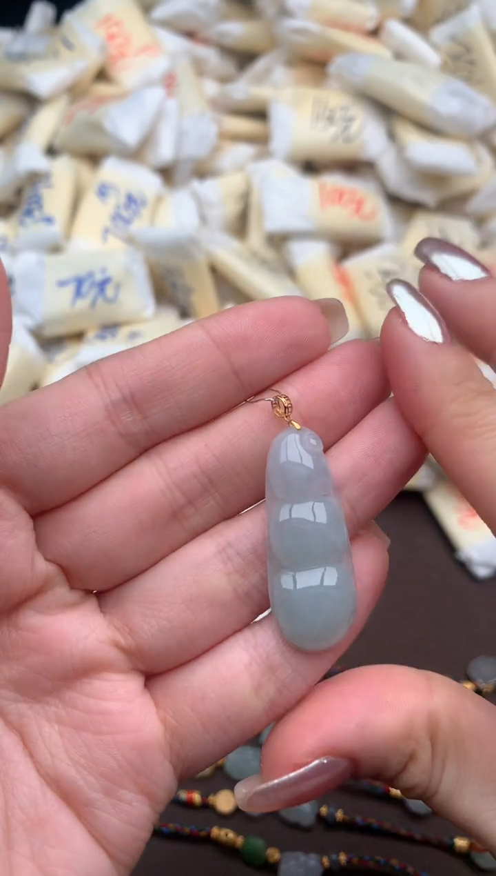 【闪购商品】翡翠挂件18K金镶嵌一