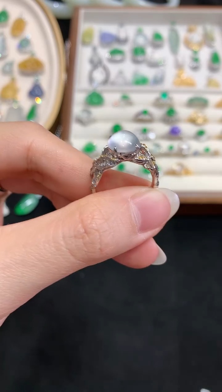 【闪购商品】翡翠戒指18K金镶嵌W318|23800