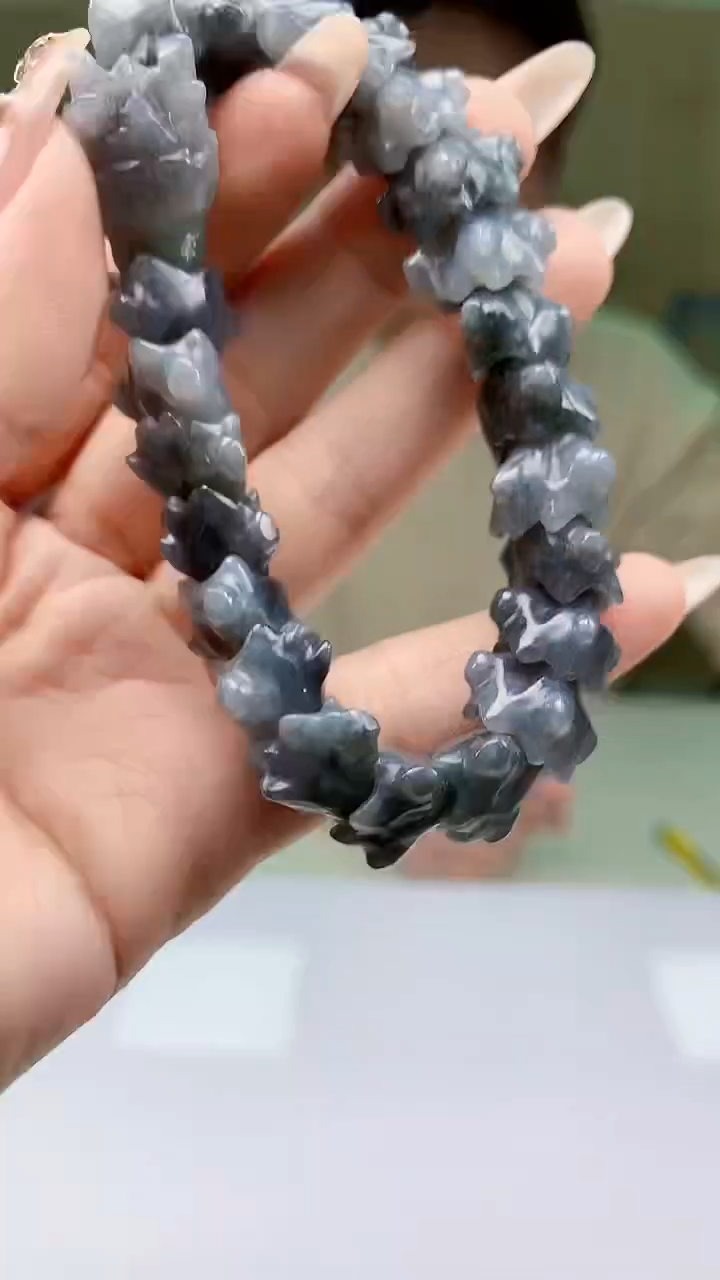 【闪购商品】定制翡翠未镶嵌1502ty-毛货手串107