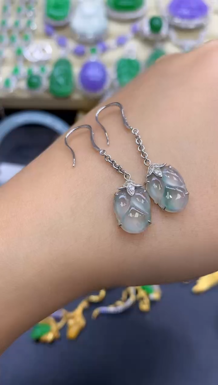 18K金镶嵌翡翠耳饰434-中国好珍宝