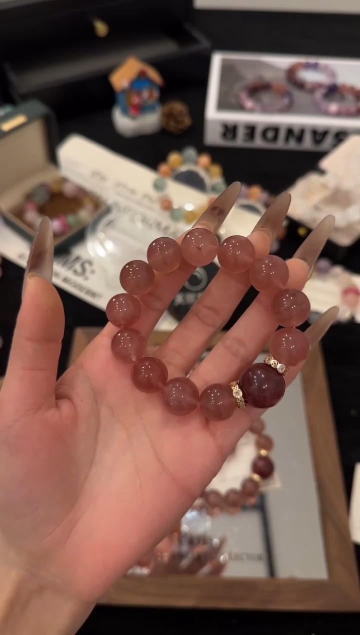 合金手链水晶草莓晶x3584