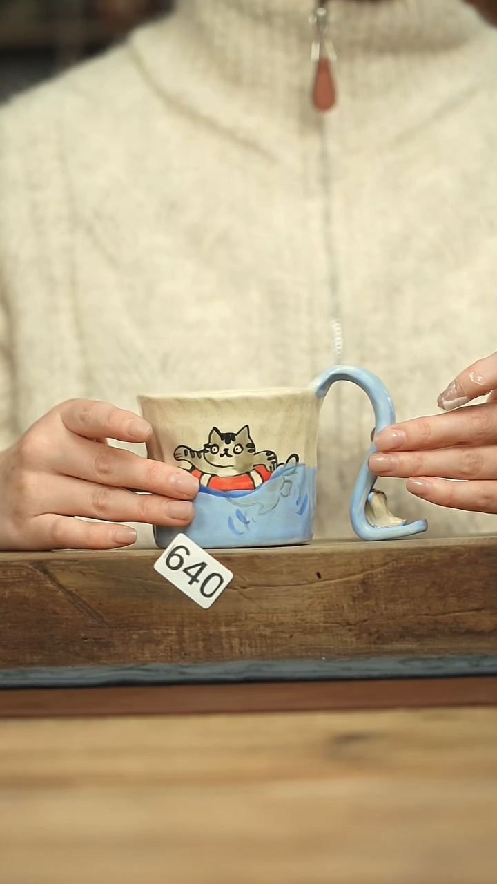 设计师手作款喵喵系列  咖啡杯·