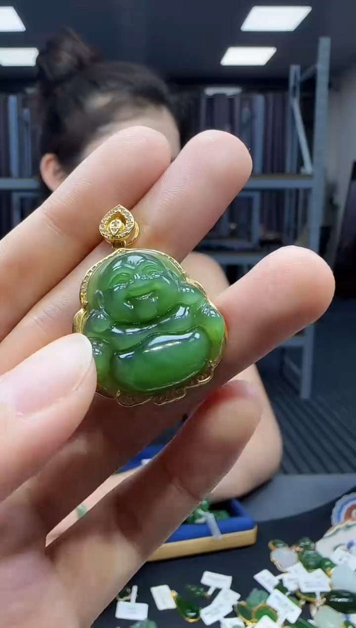 和田玉银S925镶嵌挂件1