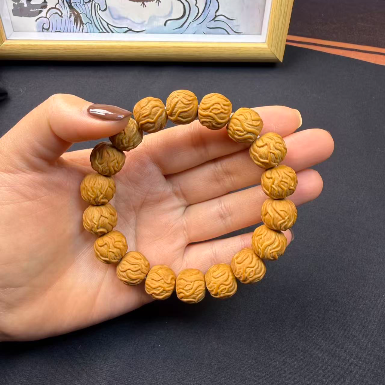 墨白出品-毒液观山 爆款全品无暇猴头手串尺寸13+