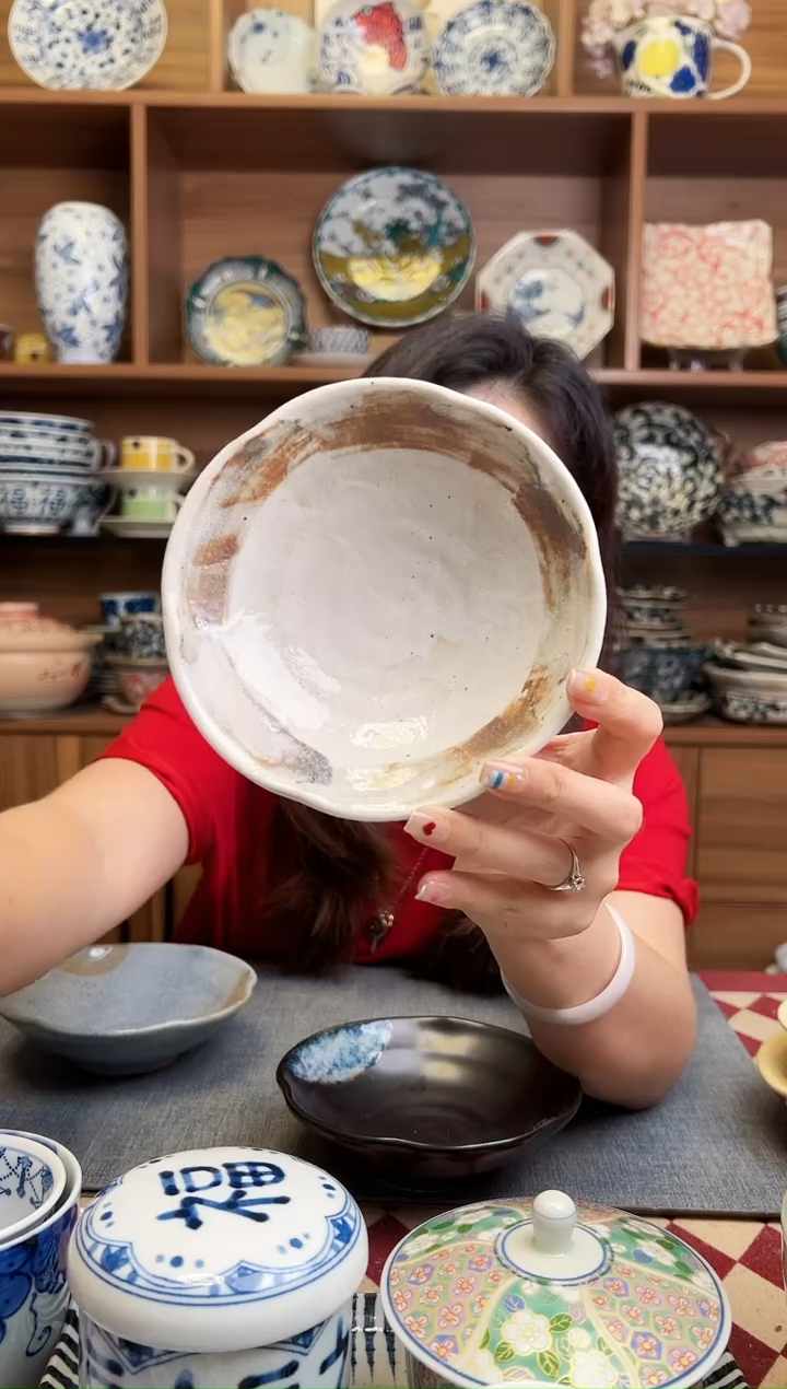 瓷片ねずみ志野平小鉢