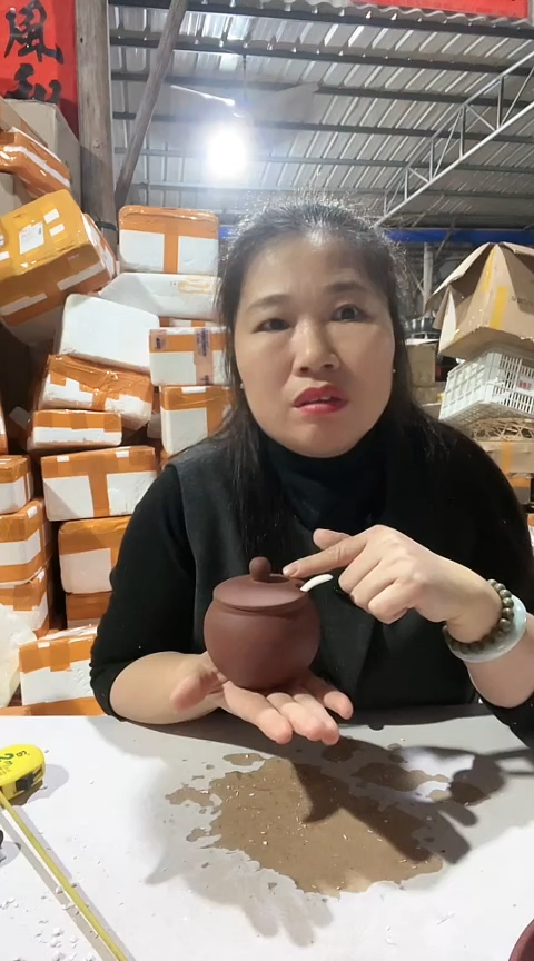 陶瑕疵色差紫砂调料罐送勺