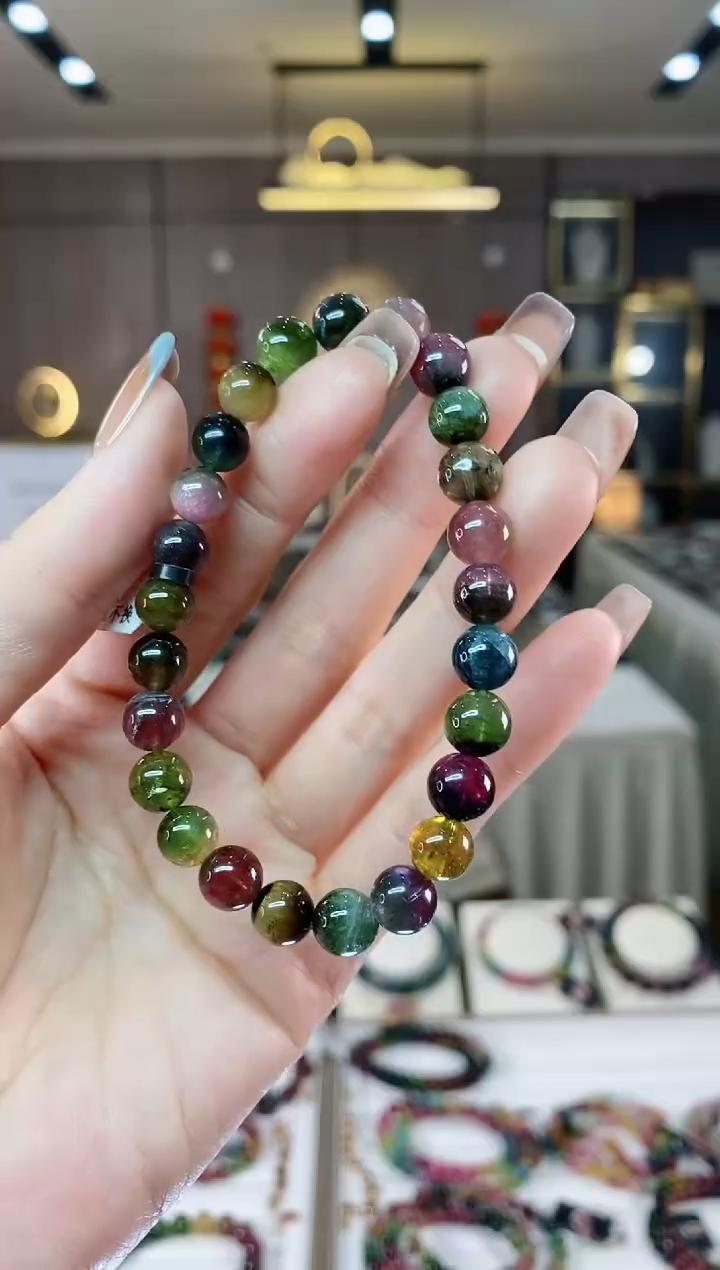 【闪购商品】碧玺西瓜单圈手串7mm+未镶嵌一物一证dan