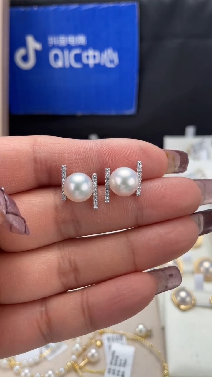【闪购商品】海水珍珠耳饰银S925镶嵌耳饰