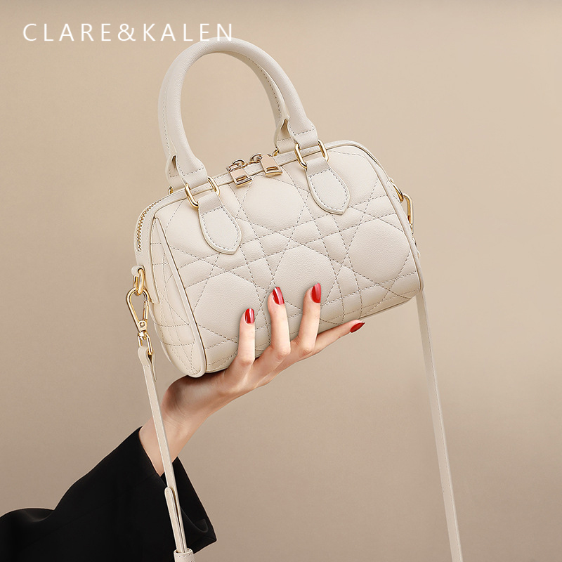 ClareKalen奢侈品女包小香风洋气通勤波士顿包单肩斜挎包女生包包