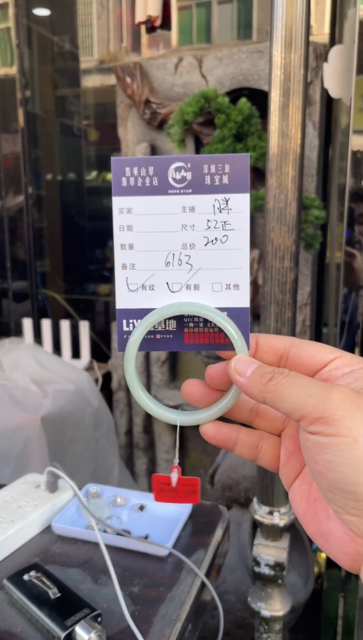 未镶嵌手镯翡翠W 52正圈 6163
