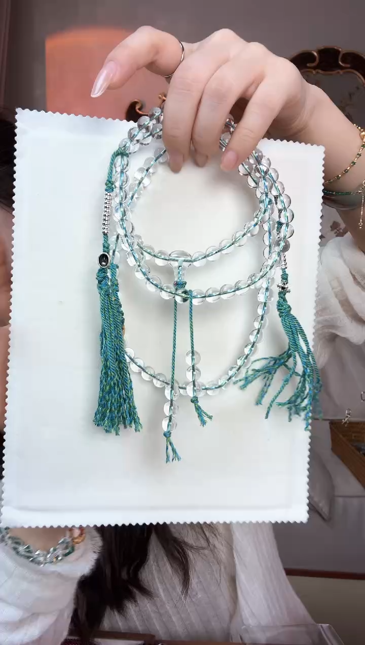 【闪购商品】水晶颈饰未镶嵌白水晶翠绿色108