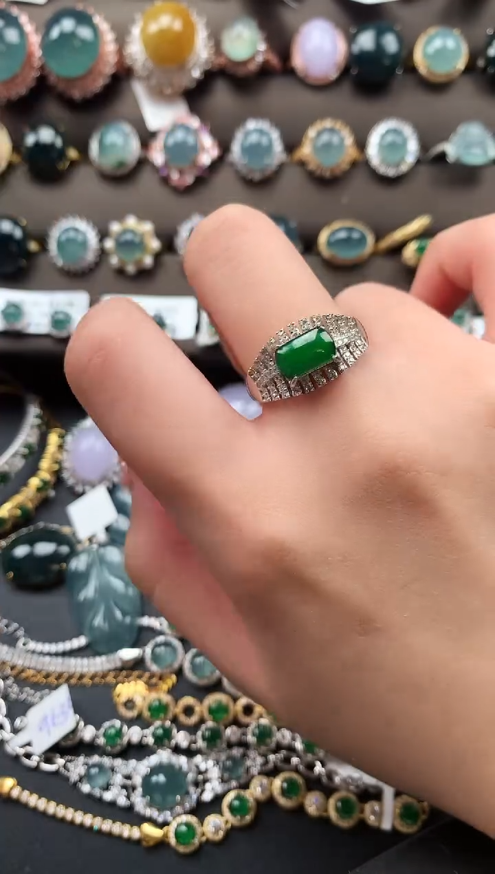 【闪购商品】翡翠戒指银S925镶嵌5214141