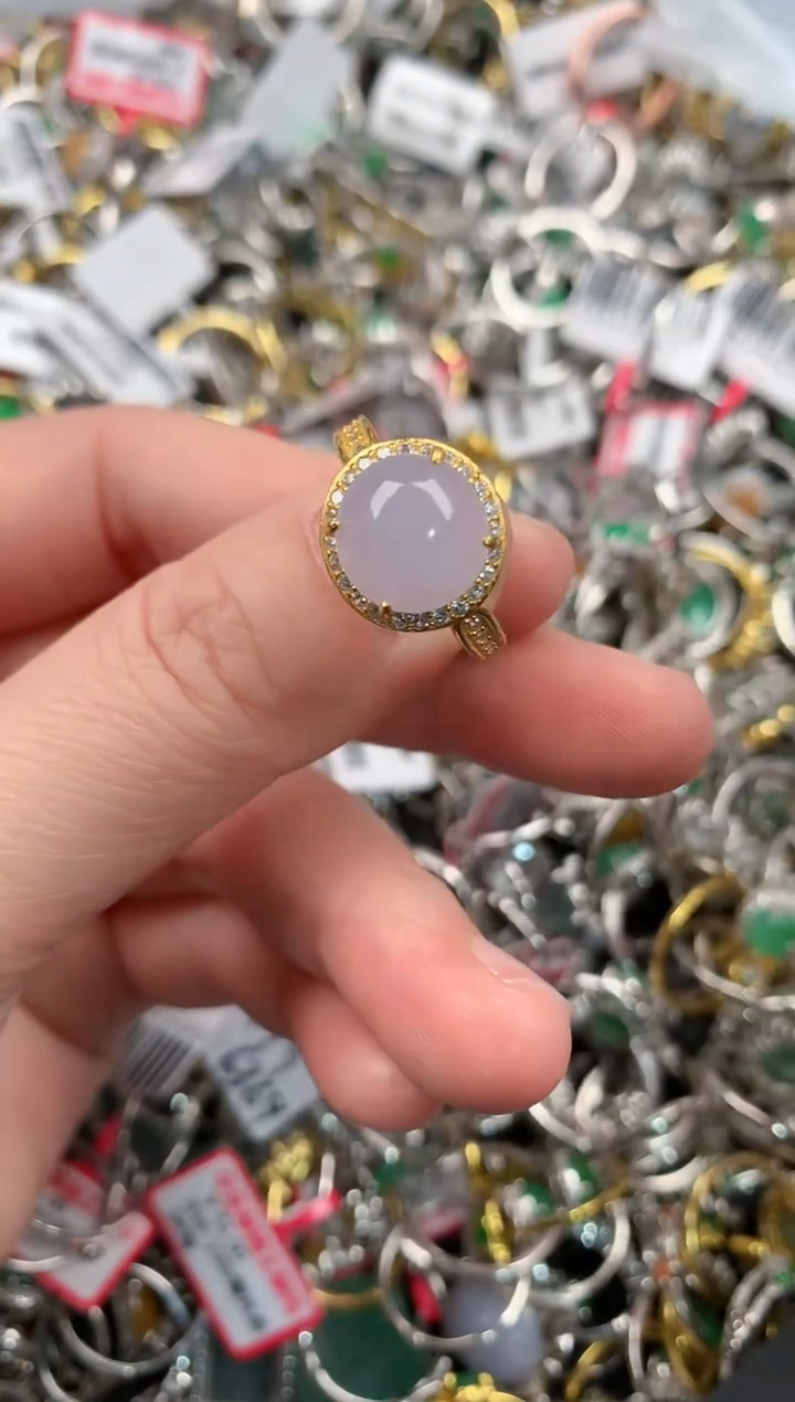 银S925镶嵌戒指翡翠10   8