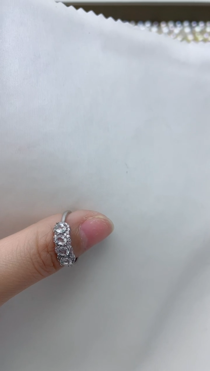 【闪购商品】海蓝宝石戒指银S925镶嵌A48