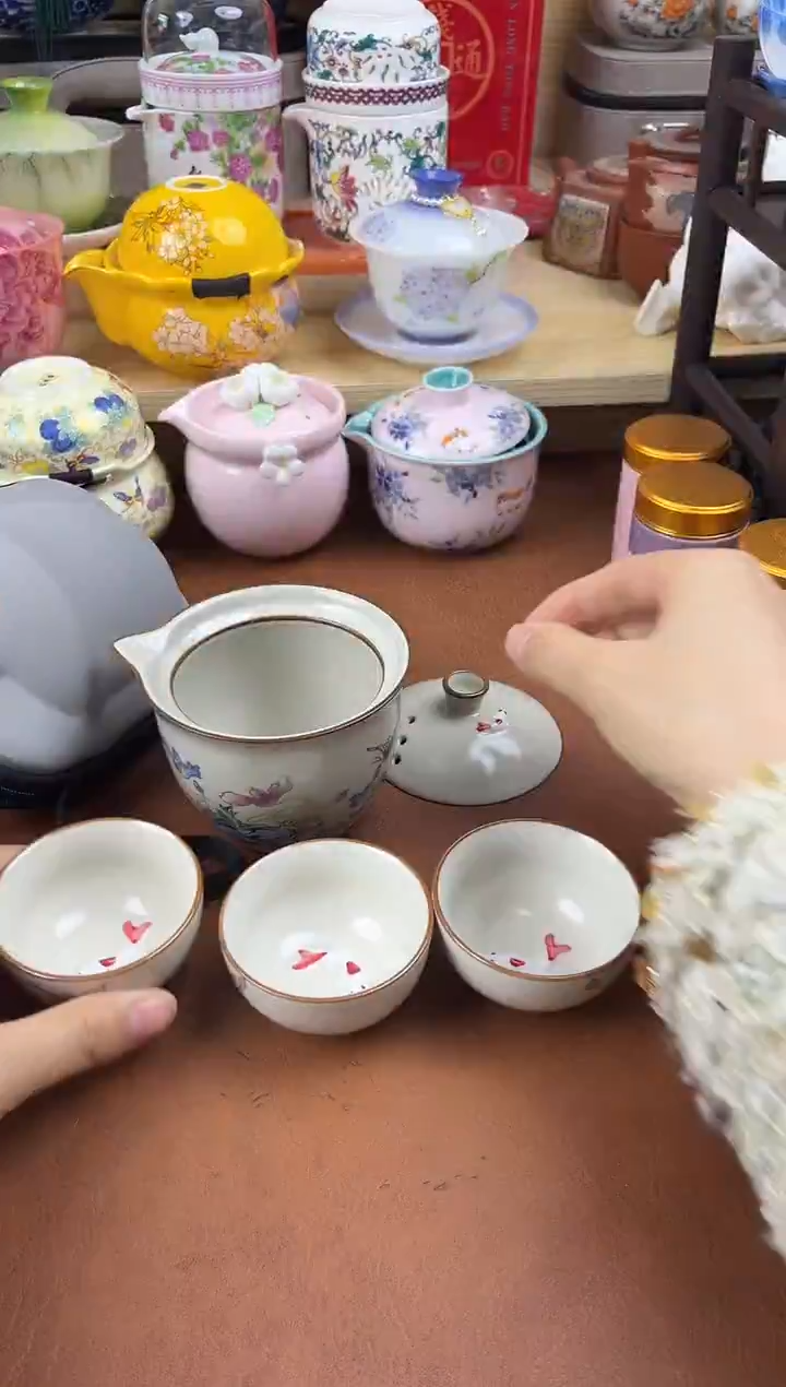 陶陶瓷茶具摆件旅行套组