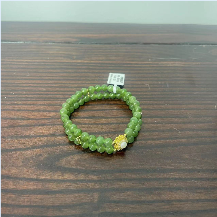 【老掌柜】 和田玉/碧玉双圈手串 H82956