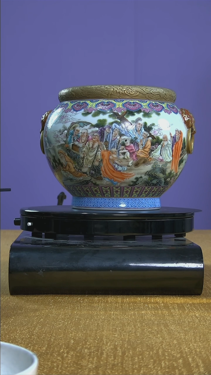 【闪购商品】摆件C139/   十八罗汉双耳罐/1件