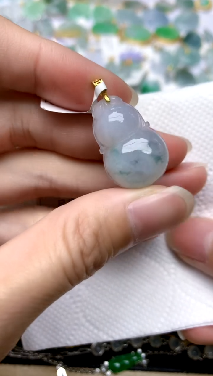 颈饰银S925镶嵌翡翠天然A货翡翠