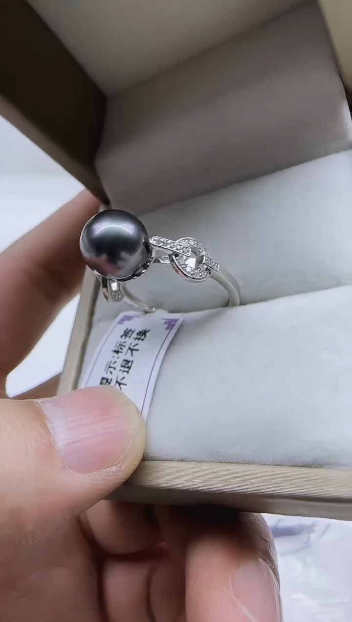 【闪购商品】海水珍珠戒圈银S925镶嵌海水珍珠戒指10-11mm