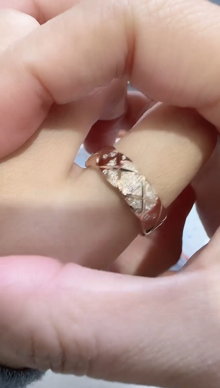 【闪购商品】天然钻石戒指/指环18K金镶嵌戒指20号