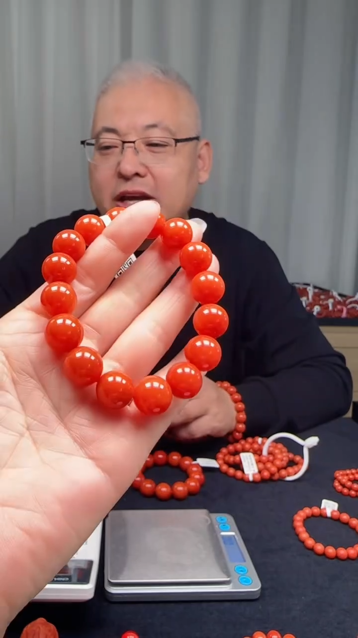 未镶嵌多样性发一件南红玛瑙【高货】柿子红13mm保山圆珠单圈 