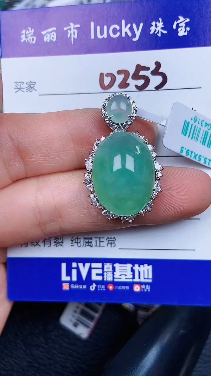 颈饰银S925镶嵌翡翠0253