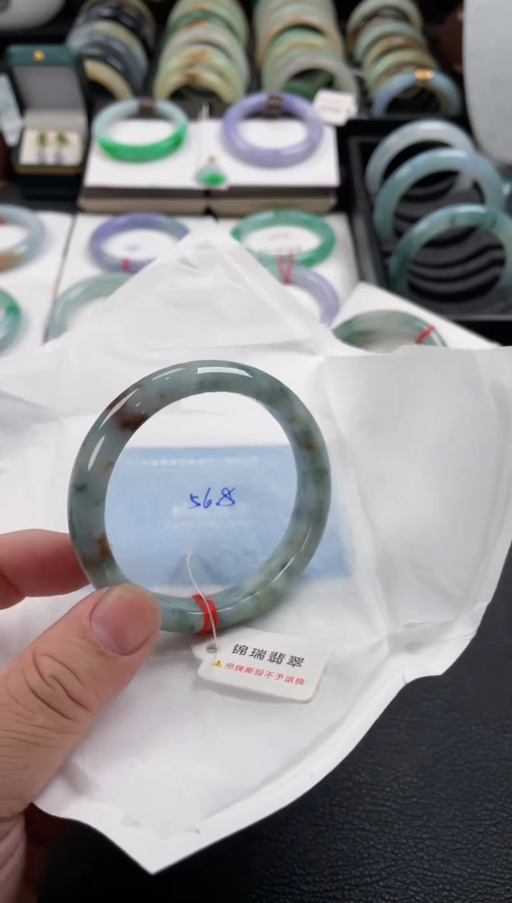 【闪购商品】翡翠手镯未镶嵌56.8正圈