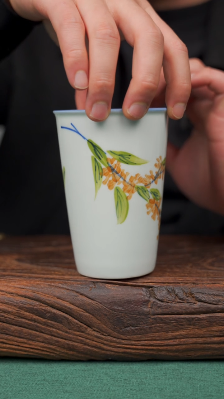 【闪购商品】瓷片103寻一缕瓷香杯釉下手工手绘瓷器
