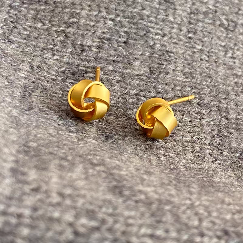  【粉丝专享】编织耳钉1.6g带耳堵时尚漂亮大气经典HRB1