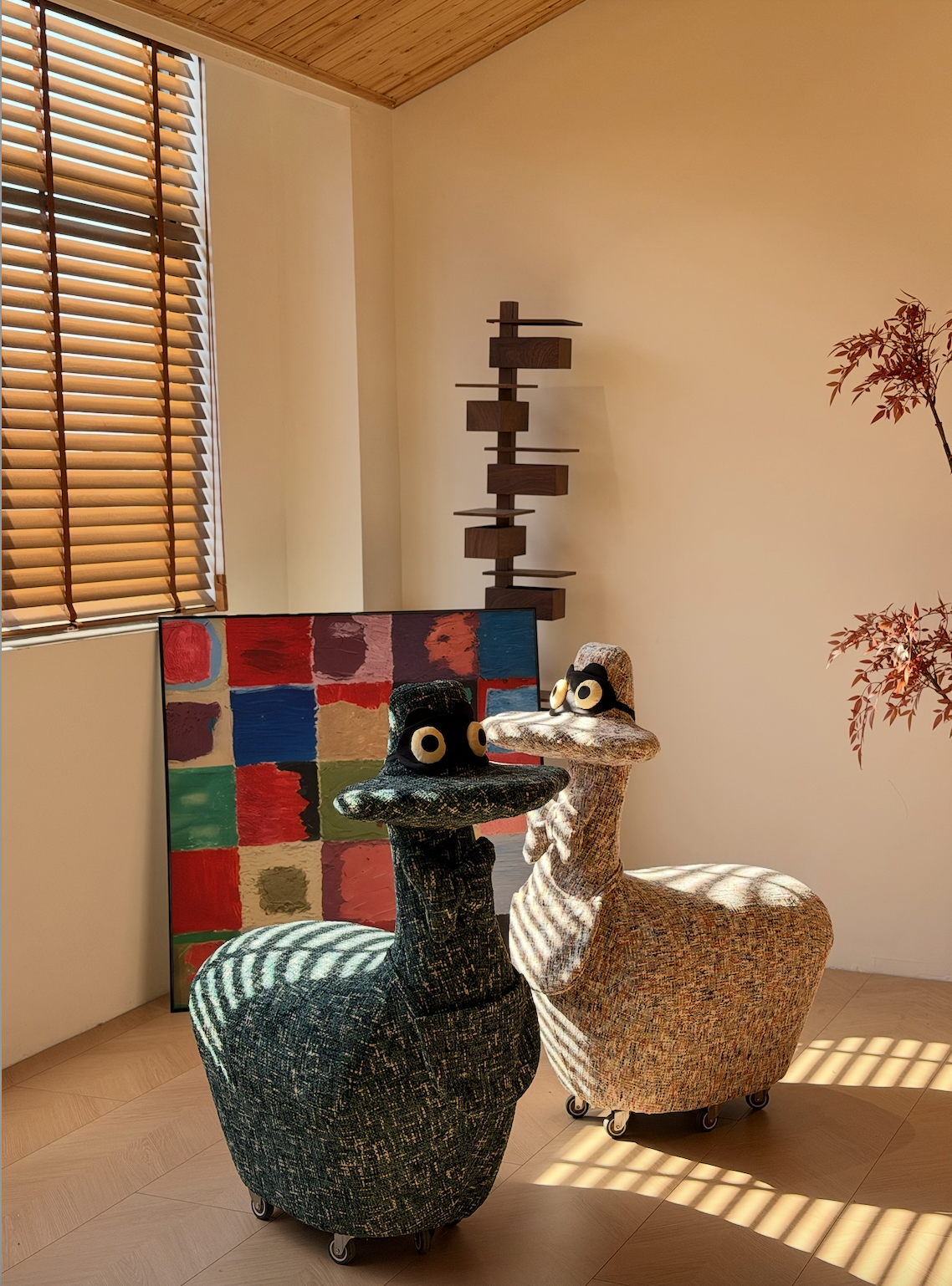 【致在·溜溜鸭】重工迈阿密上线！ 客厅休闲凳子｜静音轮 定型棉