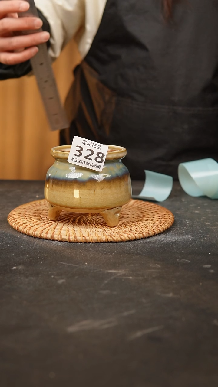 【闪购商品】瓷片328泥泥手工花盆