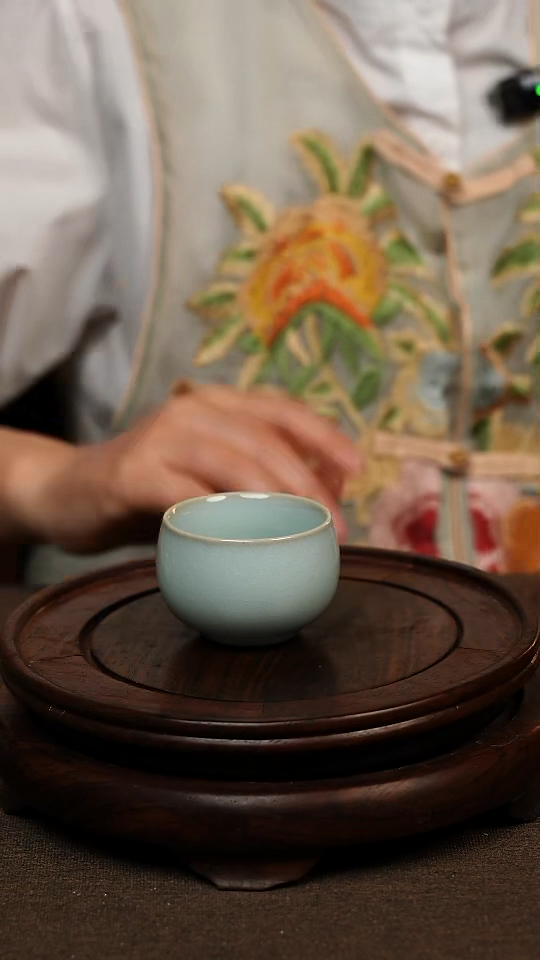瓷片天青色小禅定杯60ml微瑕不带礼盒