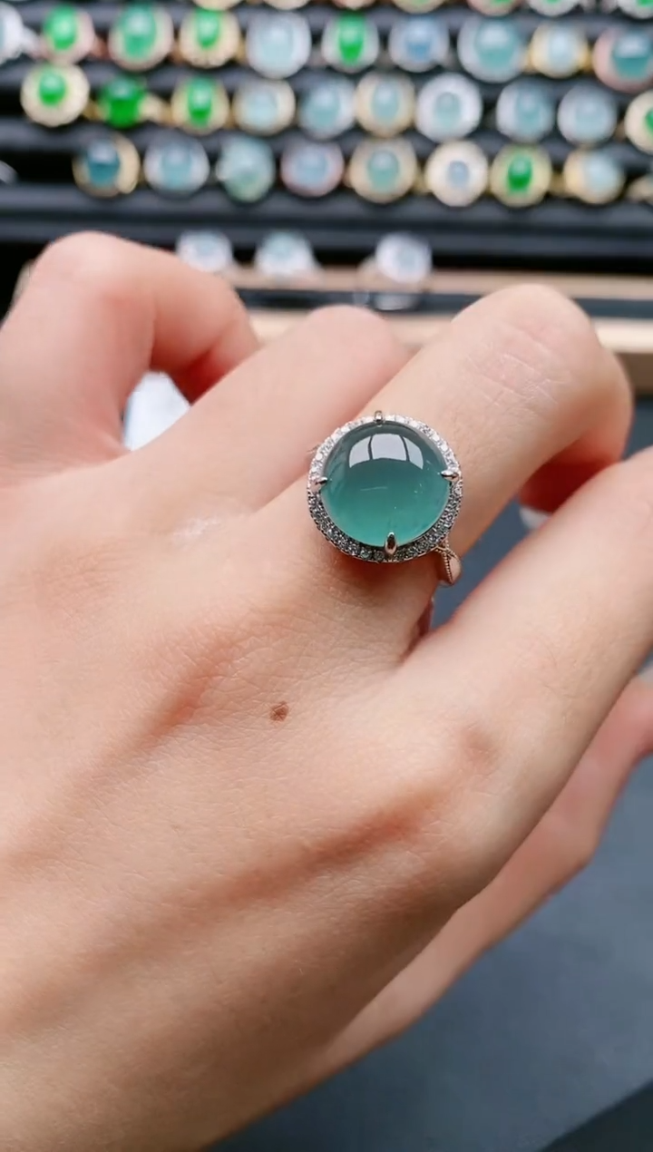 【闪购商品】翡翠戒指银S925镶嵌1111111