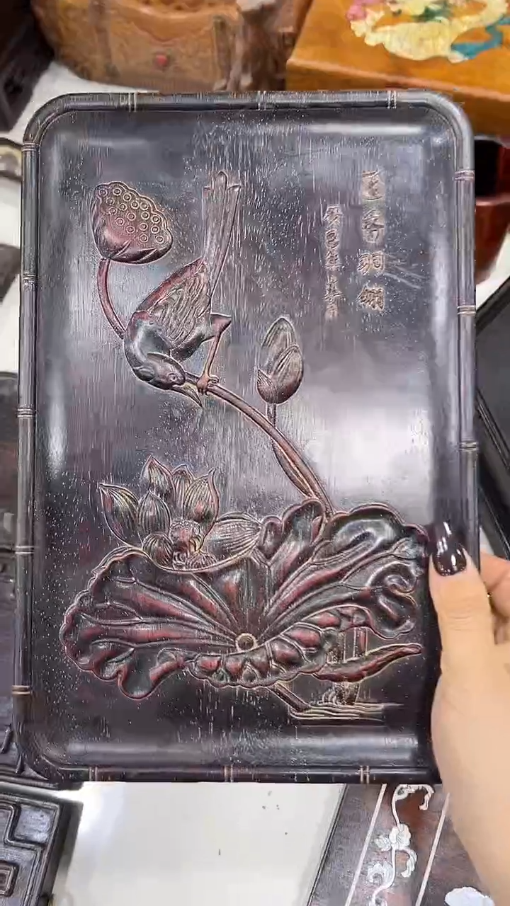 沐头淘摆件木雕件 茶盘
