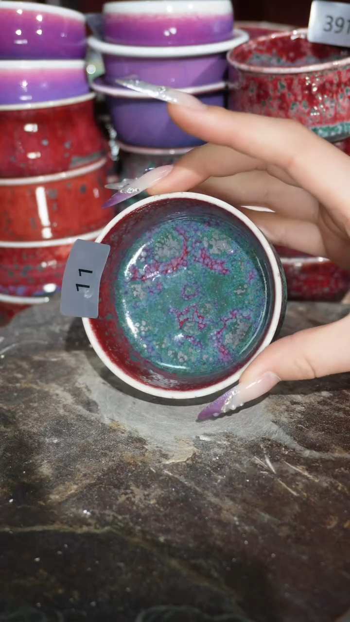 摆件陶精品窑变钧瓷茶器