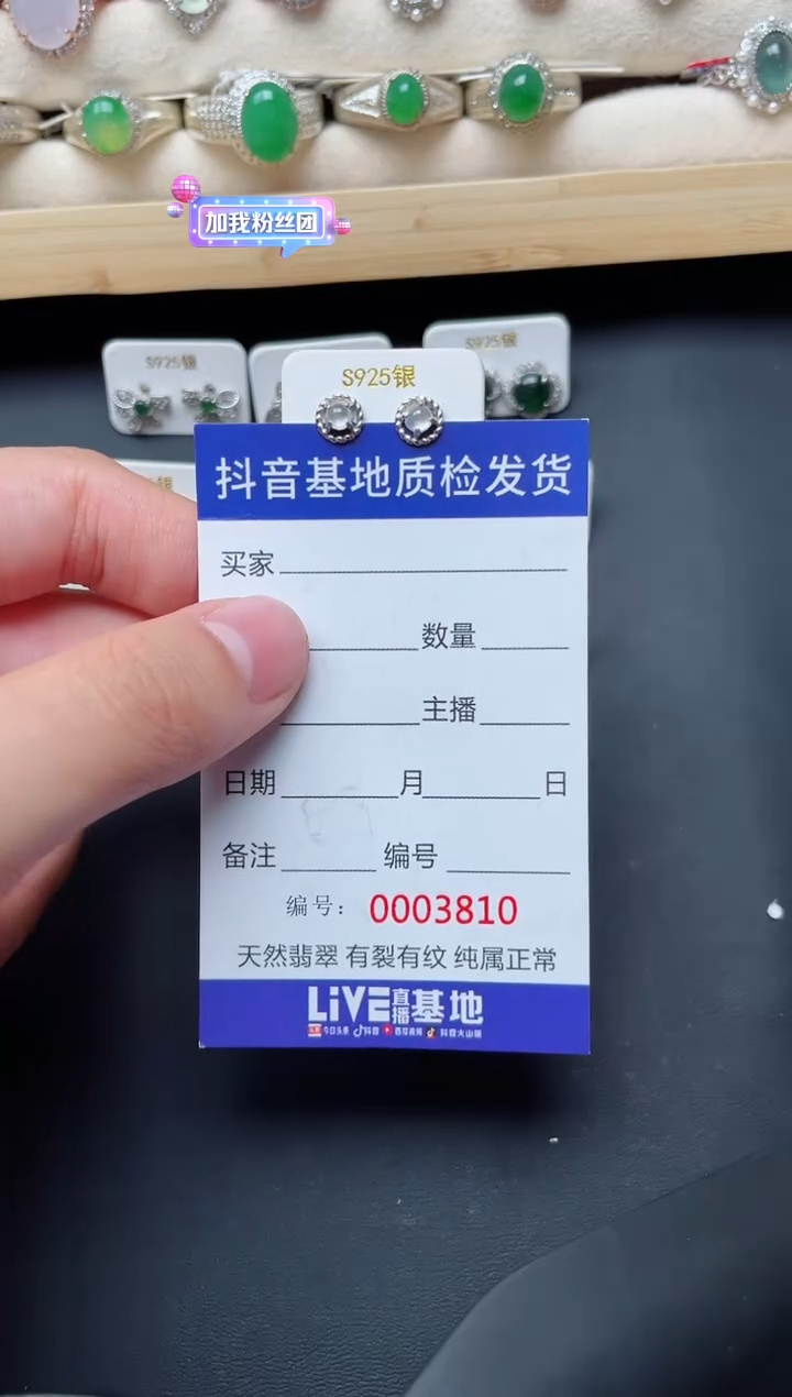 翡翠银S925镶嵌耳饰.......