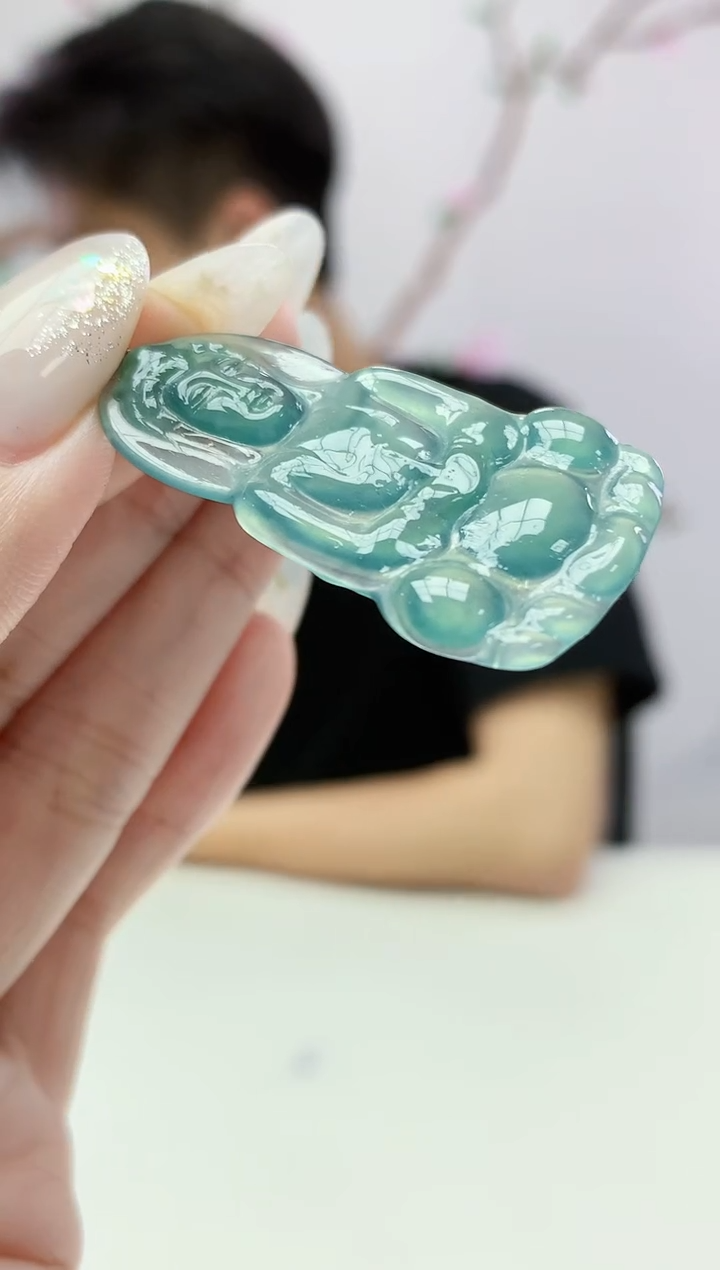 定制翡翠未镶嵌020ee-毛货观音25赠金扣