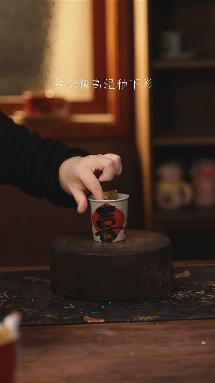 陶瓷 景德镇高温釉下手绘陶瓷@L062@