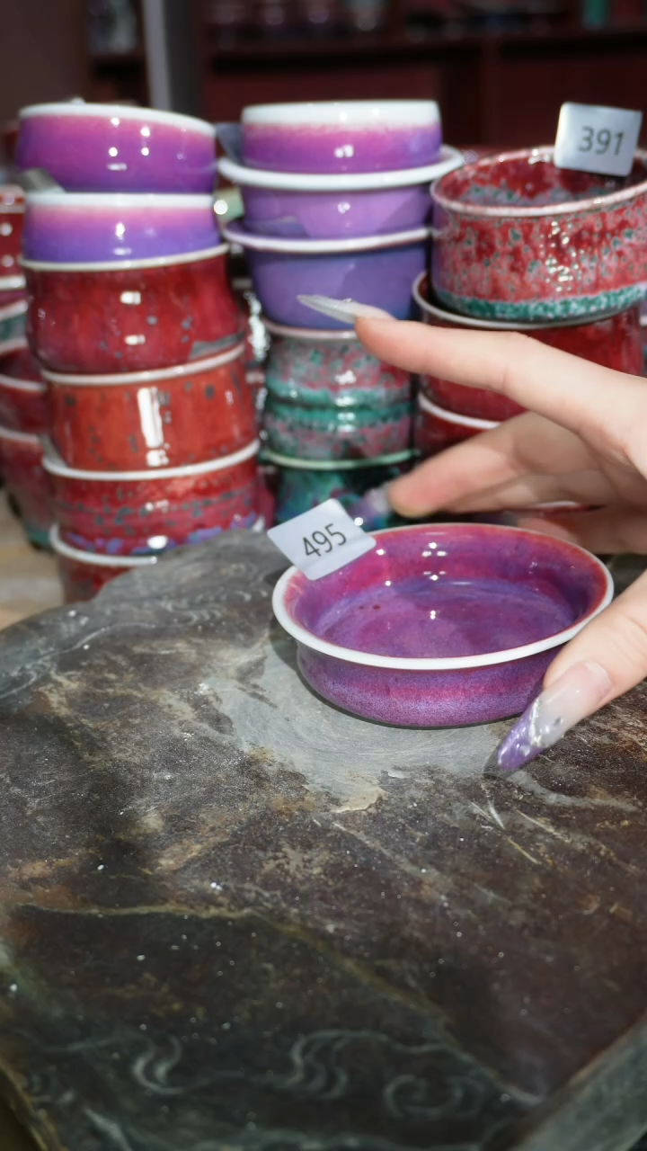 摆件陶精品窑变钧瓷茶器