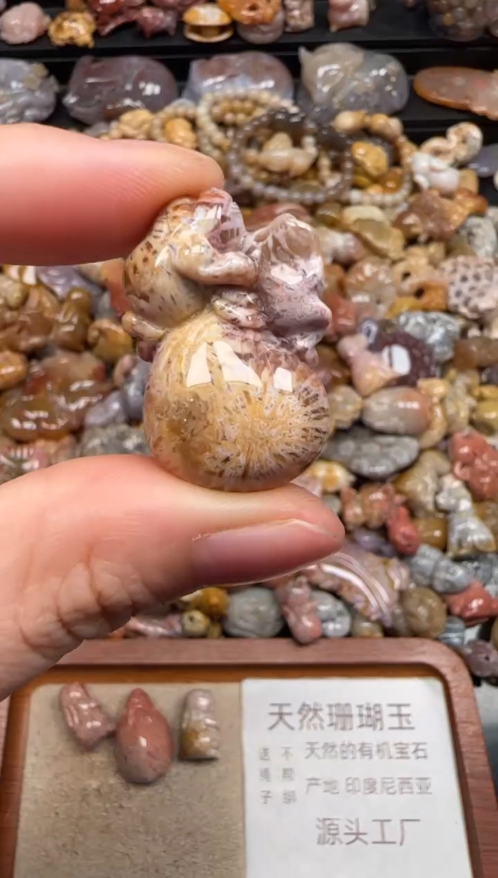 硅化珊瑚（珊瑚玉）未镶嵌颈饰756