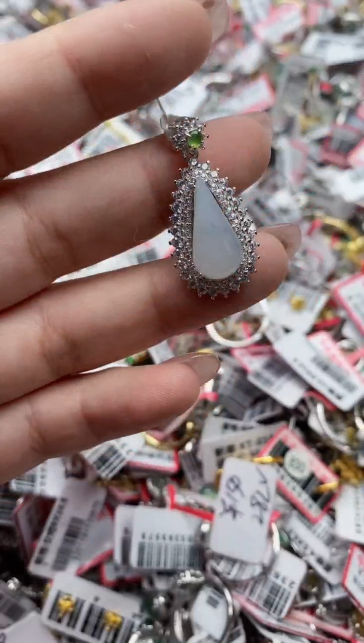 【闪购商品】翡翠戒指银S925镶嵌4444---9