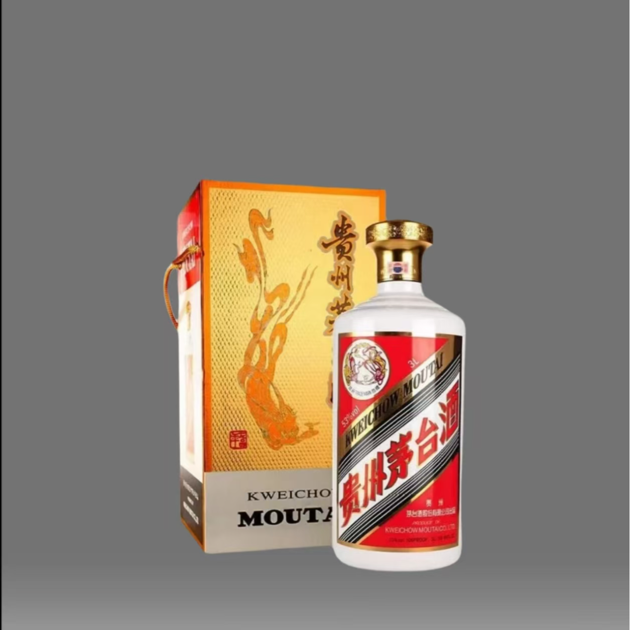 KWEICHOW MOUTAI/贵州茅台53度3L 飞天酱香型白酒53度