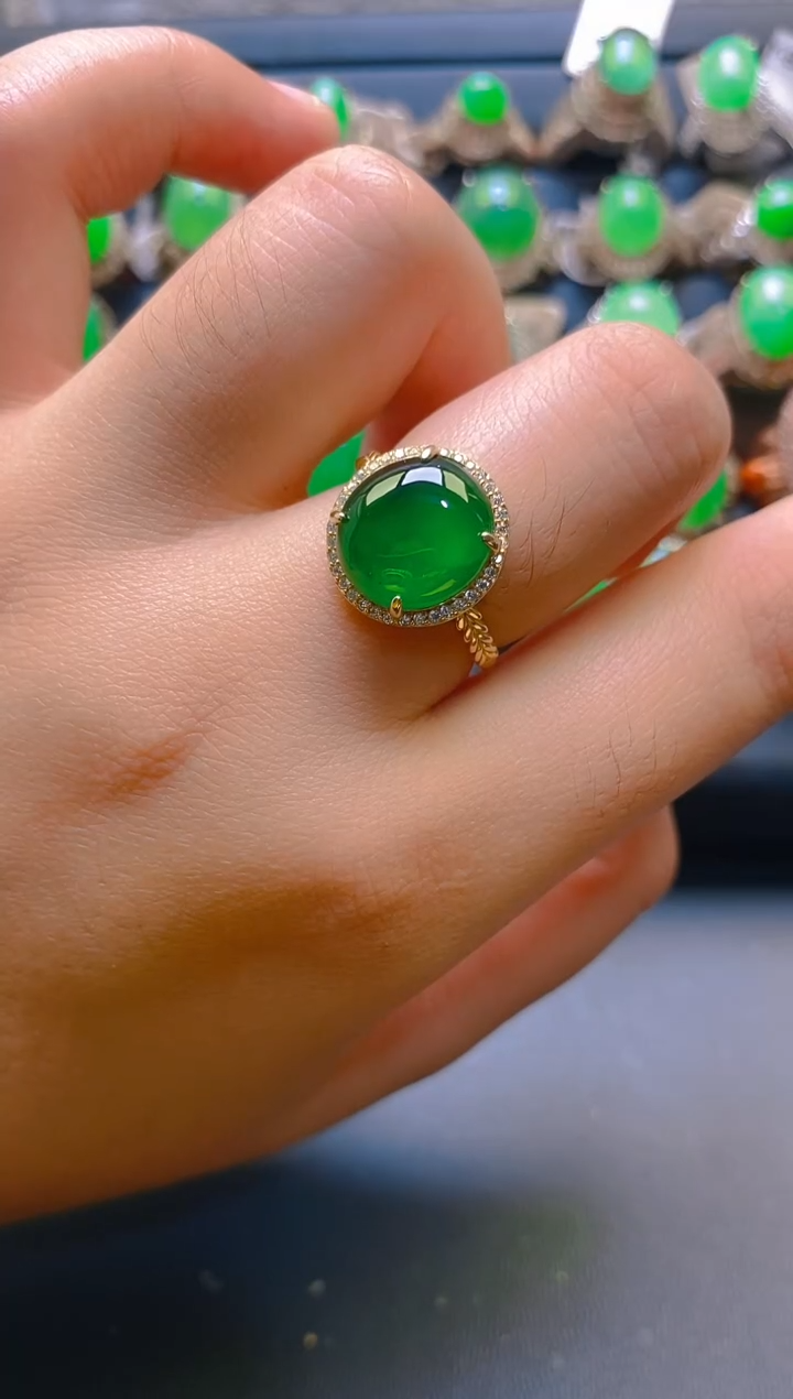 【闪购商品】翡翠耳饰银S925镶嵌天然A货翡翠1