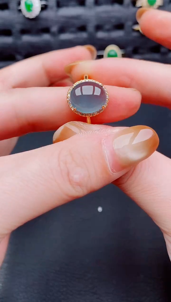 【闪购商品】翡翠戒指银S925镶嵌天然a货翡翠366