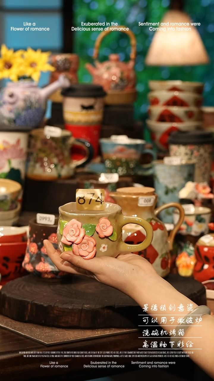 陶瓷景德镇高温釉下彩手工手绘款式